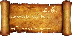 Ledofszky Gábor névjegykártya